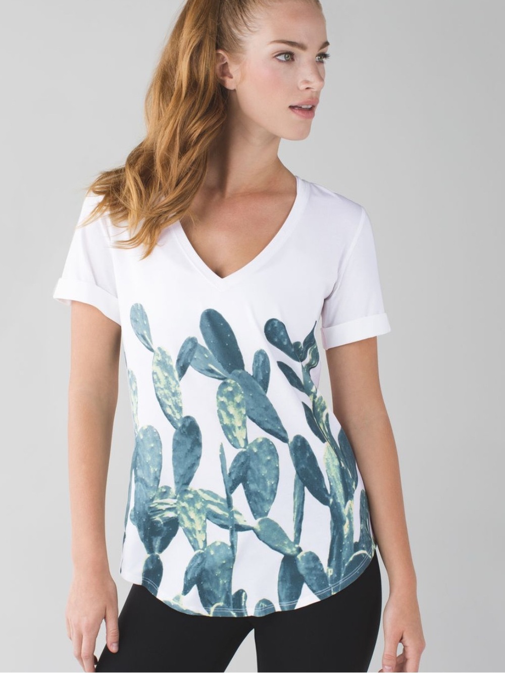 Lululemon Love Tee II White / Prickly Pear sz 4-6